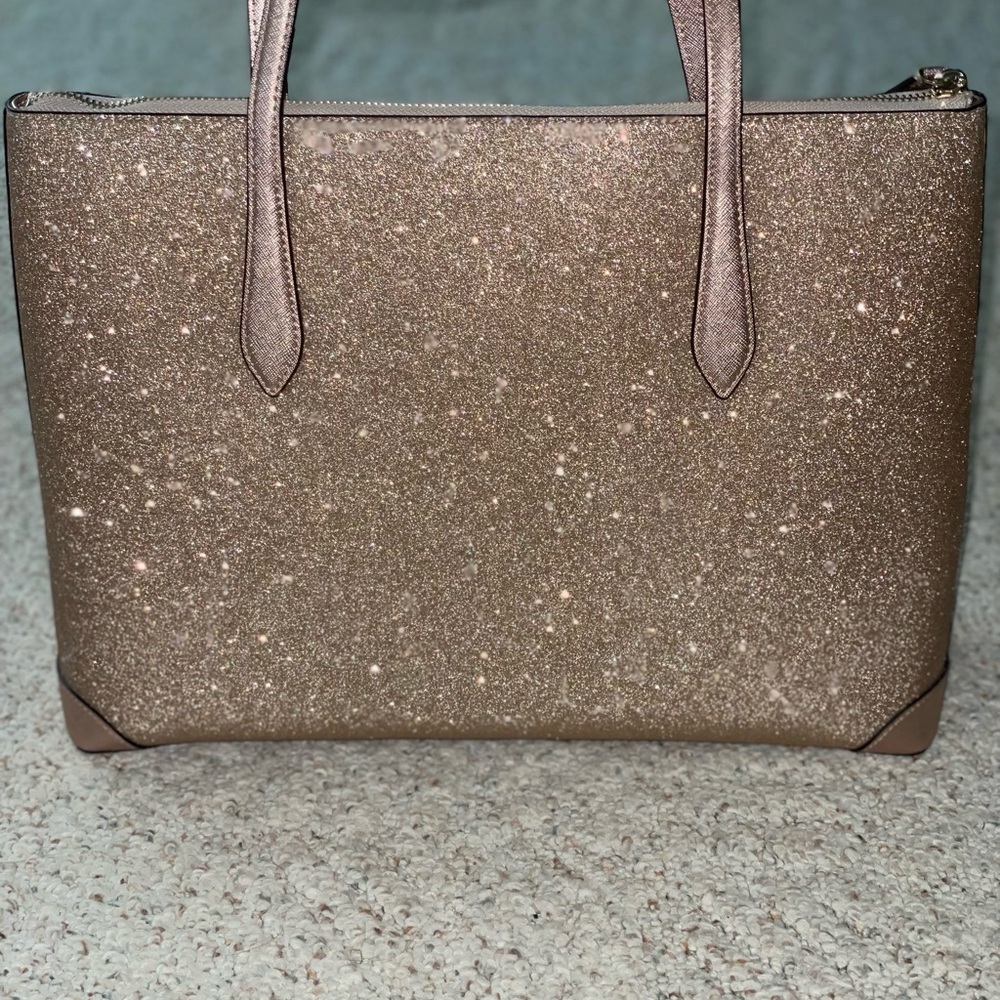 Kate Spade Rose Gold Shimmering Tote Bag with Textured Finish - Picture 2 of 10